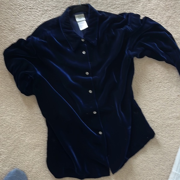 Laura Ashley velvet coord. Shirt and pants. Vintage circa 1990 - Picture 6 of 7